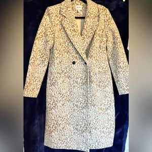 Nine West over coat Womens size M camel leopard print